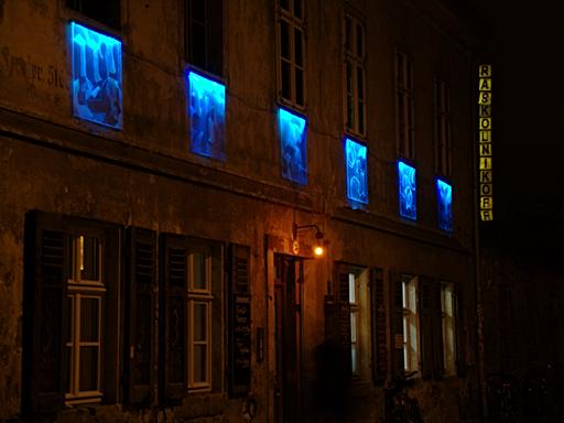 LED light art colour change, Dresden