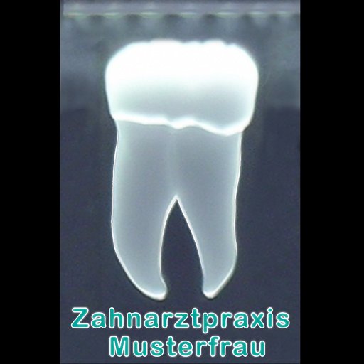 transparente Namentafel »Zahnarztpraxis«, Entwurf